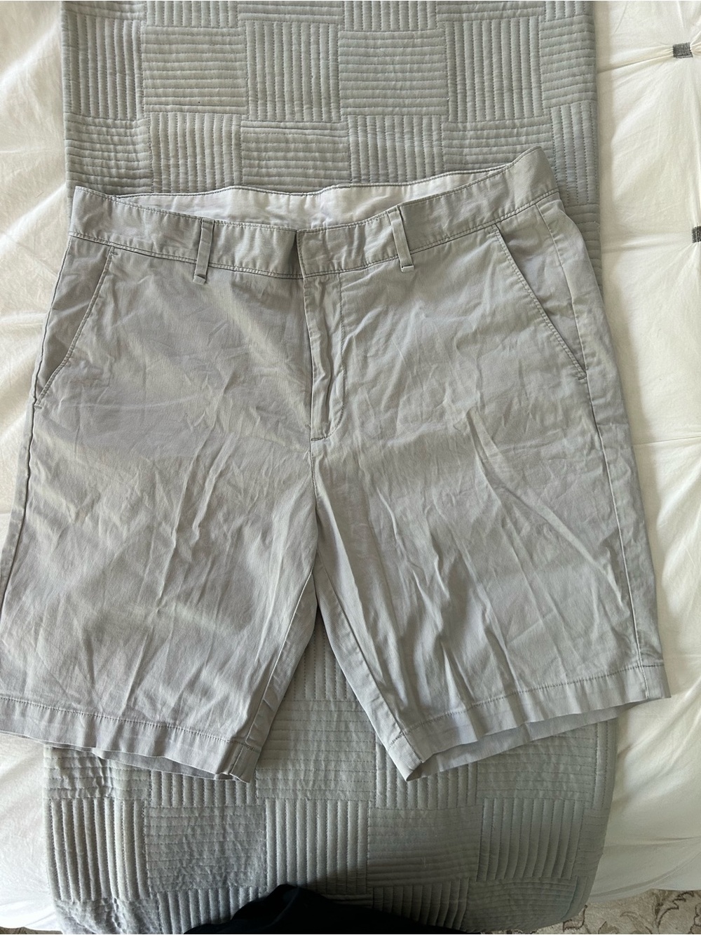 Calvin Klein Light Gray Flat Front Chino Shorts